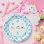 Blaue und türkisfarbene Starfish Pappteller (Party)