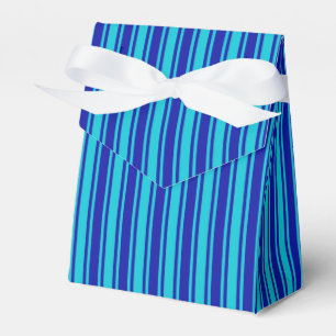 Blaue und türkisfarbene Streifen Geschenkschachtel
