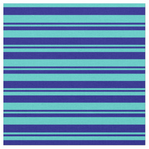 Blaue und türkisfarbene Streifen/Linienmuster Stoff
