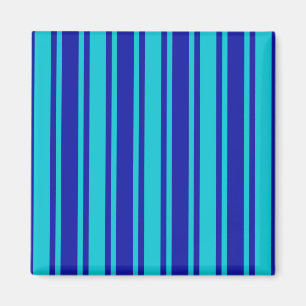 Blaue und türkisfarbene Streifen Magnet