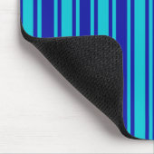 Blaue und türkisfarbene Streifen Mousepad (Ecke)