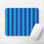 Blaue und türkisfarbene Streifen Mousepad (Mit Mouse)