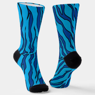 Blaue und türkisfarbene Tigerstreifen Socken