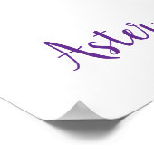 Blaue und violette Aquarell-Botanik-Aster Poster (Ecke)