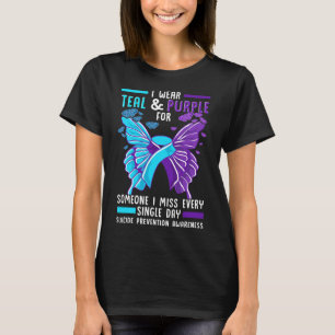 Blaue und violette Band Selbstmordprävention-Bewus T-Shirt
