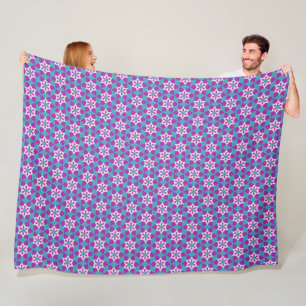 Blaue und violette Blumenmuster PP4 Fleecedecke