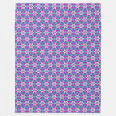 Blaue und violette Blumenmuster PP4 Fleecedecke (Vorderseite)