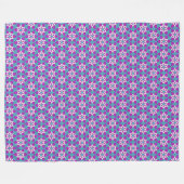 Blaue und violette Blumenmuster PP4 Fleecedecke (Vorderseite (Horizontal))
