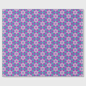 Blaue und violette Blumenmuster PP4 Geschenkpapier (Flach)