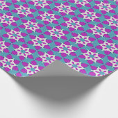 Blaue und violette Blumenmuster PP4 Geschenkpapier (Ecke)