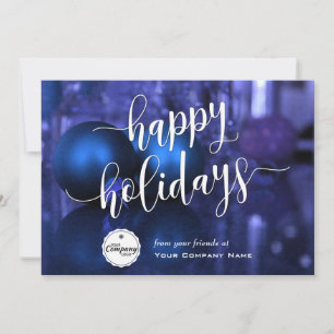 Blaue und violette Firmen-Weihnachtsgrüße Feiertagskarte
