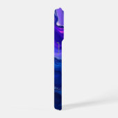 Blaue und violette flüssige Abstraktion iPhone Hülle (Rechte Seite)