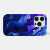 Blaue und violette flüssige Abstraktion iPhone Hülle (Rückseite (Horizontal))