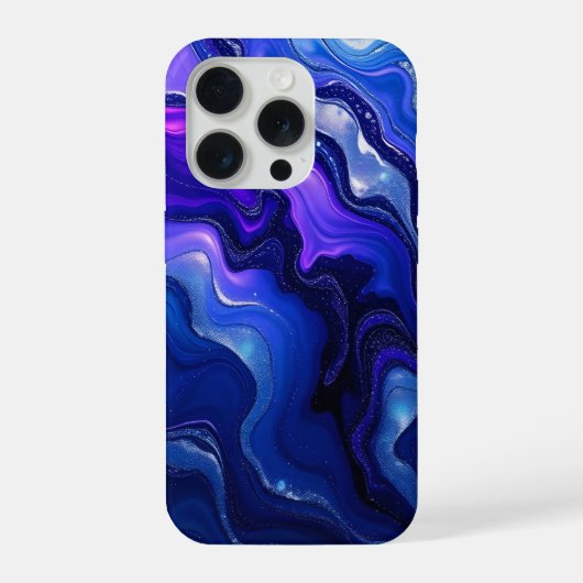 Blaue und violette flüssige Abstraktion iPhone Hülle (Rückseite)
