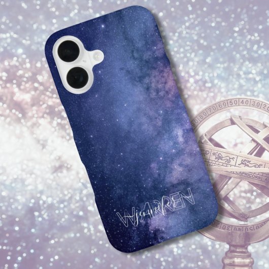 Blaue und violette Galaxie iPhone 16 Hülle