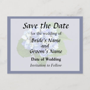 Blaue und violette Hortensie Ankündigungspostkarte