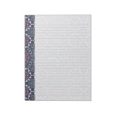 Blaue und violette Kaleidoskop-Muster Notizblock (Rotiert)