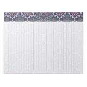 Blaue und violette Kaleidoskop-Muster Notizblock (Vorderseite)