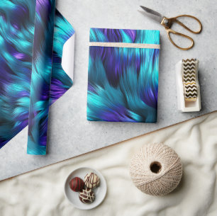 Blaue und violette Kunstmonsterfelltextur Geschenkpapier