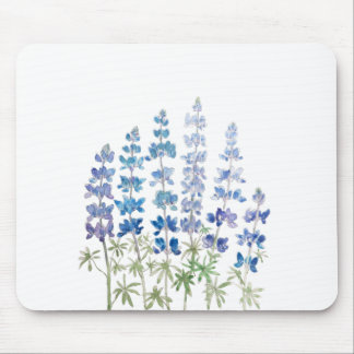 blaue und violette Lupinenblüten Mousepad