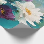 Blaue und violette malerische Blumen Geschenkpapier (Ecke)