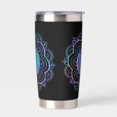 Blaue und violette Mandala-Wasserflasche Thermobecher (Links)