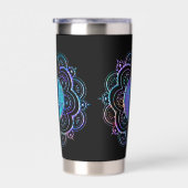 Blaue und violette Mandala-Wasserflasche Thermobecher (Rechts)