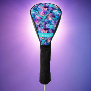 Blaue und violette Opal-Kristall-Personalisierung Golf Headcover