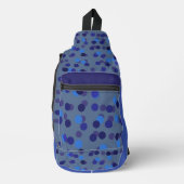 blaue und violette Punkte Crossbody Bag (Vorderseite)