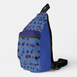 blaue und violette Punkte Crossbody Bag