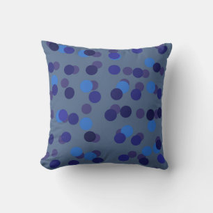 blaue und violette Punkte Kissen