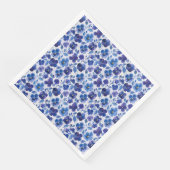 Blaue und violette Stiefmütterchen-Blumenmuster Serviette (Ecke)