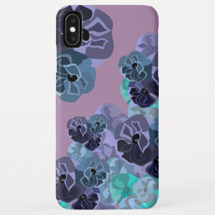 Blaue und violette süße vintage Blumenprint Case-Mate iPhone Hülle