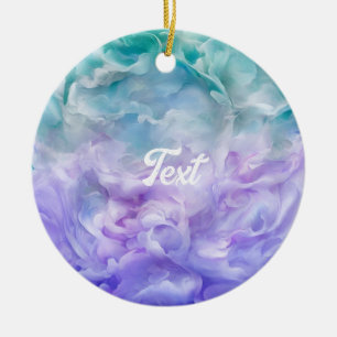 Blaue und violette Wolkenschleife Keramik Ornament