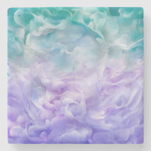 Blaue und violette Wolkenschleife Steinuntersetzer