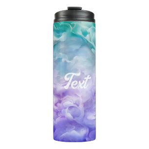 Blaue und violette Wolkenschleife Thermosbecher