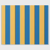 Blaue und warme gelbe Streifen Umschlagpapier Geschenkpapier (Flach)