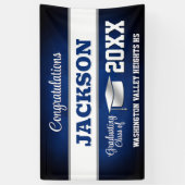 Blaue und Weiße Abschlussfeier Banner (Vertikal)