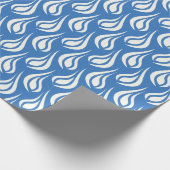 Blaue und weiße Abstrakte Kerzen Flammen Geschenkpapier (Ecke)