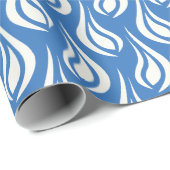 Blaue und weiße Abstrakte Kerzen Flammen Geschenkpapier (Rolleneckpunkt)