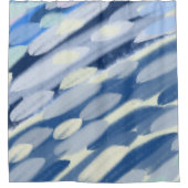 Blaue und weiße abstrakte Kunst Duschvorhang (Vorderseite)