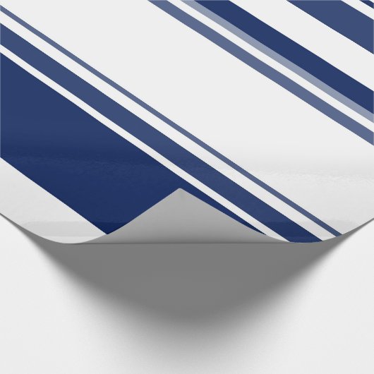 Blaue und weiße abstrakte Streifen Geschenkpapier (Ecke)