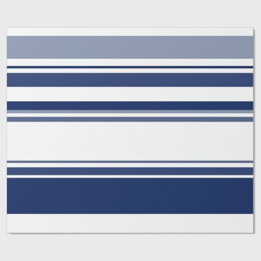 Blaue und weiße abstrakte Streifen Geschenkpapier (Flach)
