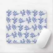 Blaue und weiße Allosenmeerkoralle Mousepad (Mit Mouse)