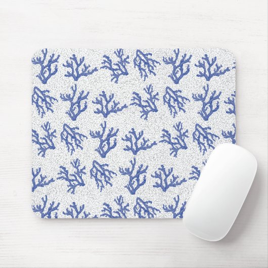 Blaue und weiße Allosenmeerkoralle Mousepad (Mit Mouse)