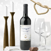 Blaue und weiße Anemonen der Nautischen Seenplatte Weinetikett