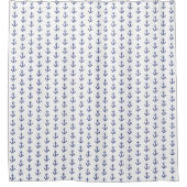 Blaue und weiße Anker Duschvorhang (Vorderseite)