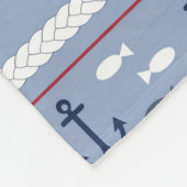 Blaue und weiße Anker Fleecedecke (Ecke)