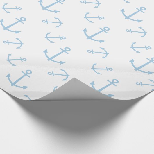 Blaue und weiße Anker Geschenkpapier (Ecke)