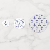 Blaue und weiße Anker Konfetti (Vorderseiten)